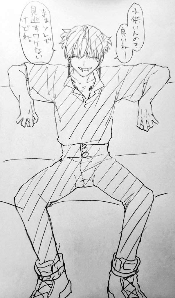 久々に鉛筆でも一発描きしてみた 