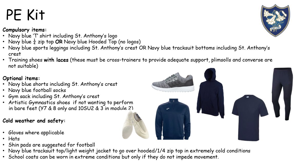 📢 A Reminder of Our PE Kit Requirements