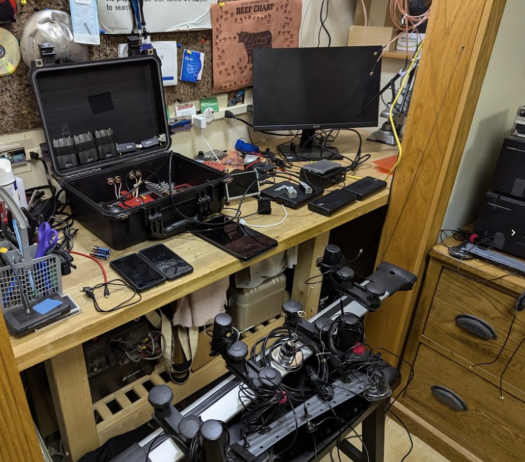 retreif's tweet photo. @hardhatbrigade @wiglenet couple mini computers running kismet, several revs of 
 pixel phones, samsung tablet, wifi coconut, Alpha usb dongles, and couple wardriver  rev3s.  all with external antennas except the phones/tablet https://t.co/KIHKU0yOQX