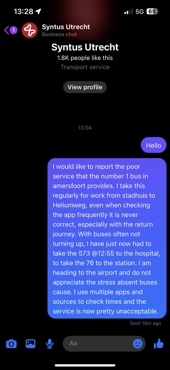 laura_may6's tweet photo. Just so I reach on all platforms!! The service of the number 1 bus in amersfoort is shocking @SyntusUtrecht https://t.co/n7NDqWItZV