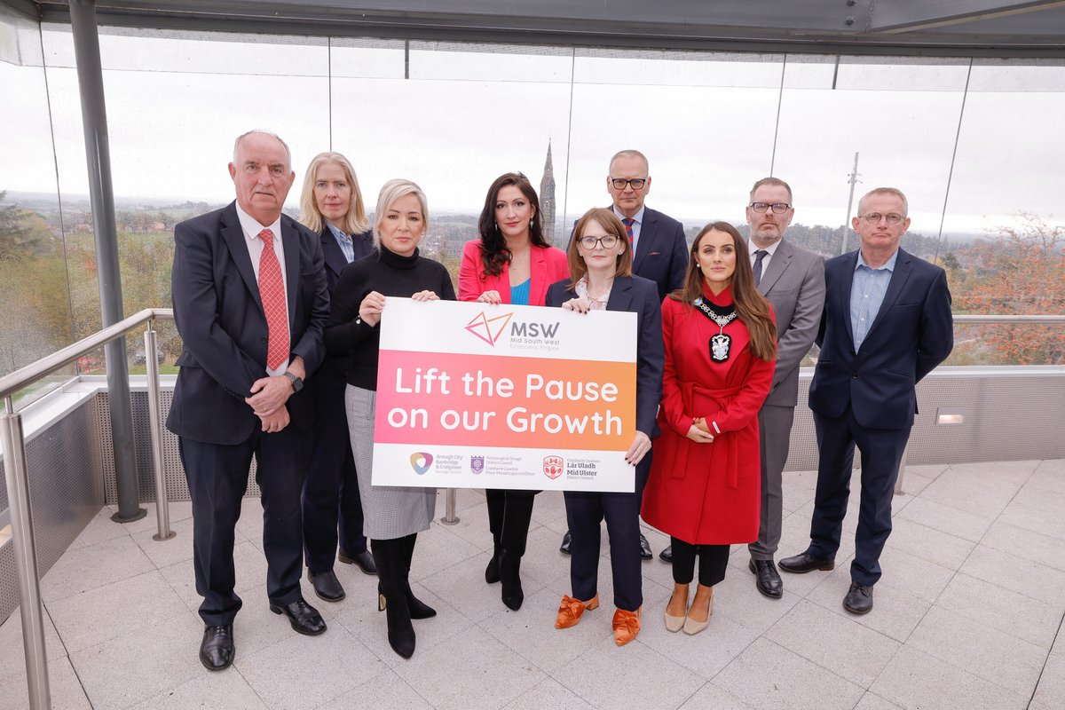 MSW Region partners welcomed the First Minister and deputy First Minister as well as the Finance Minister to Dungannon today on what should have been a pivotal occasion for their Growth Deal, and issued a strong appeal to the UK Government to honour its commitment. #liftthepause