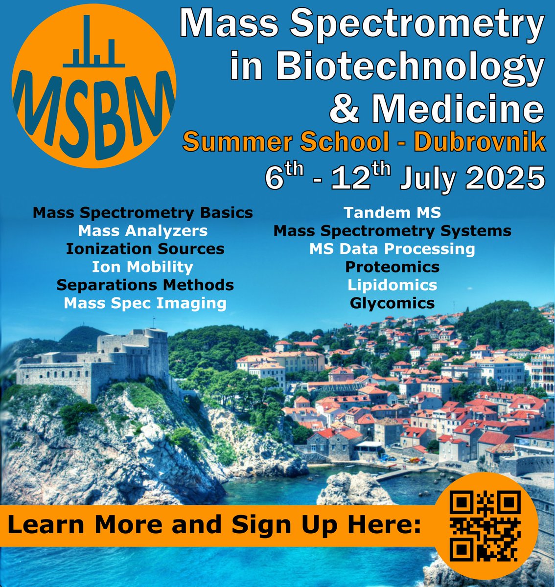 Registration open for 17th MSBM  in Dubrovnik Croatia. Students benefit from an intensive week of learning. Lectures are didactic with applications in the life sciences and related fields around which an exam is developed and worked on during the week. ETS credits available.