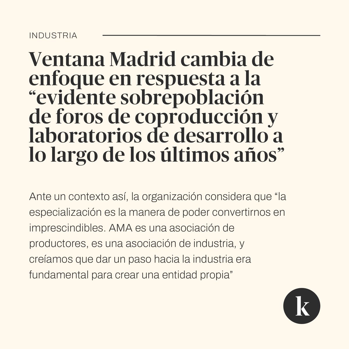 kinotico's tweet photo. Hoy @mariajoarias explora el cambio de enfoque de #ventanamadrid2024

➡️ Hablamos con @carlodursi, presidente de @AMA_audiovisual, y con algunos de los participantes de este año: @alvalav, @marinaseresesky y Pedro Hernández 

🔗 https://t.co/VnNAjwoyAv https://t.co/N0gMcExaP7