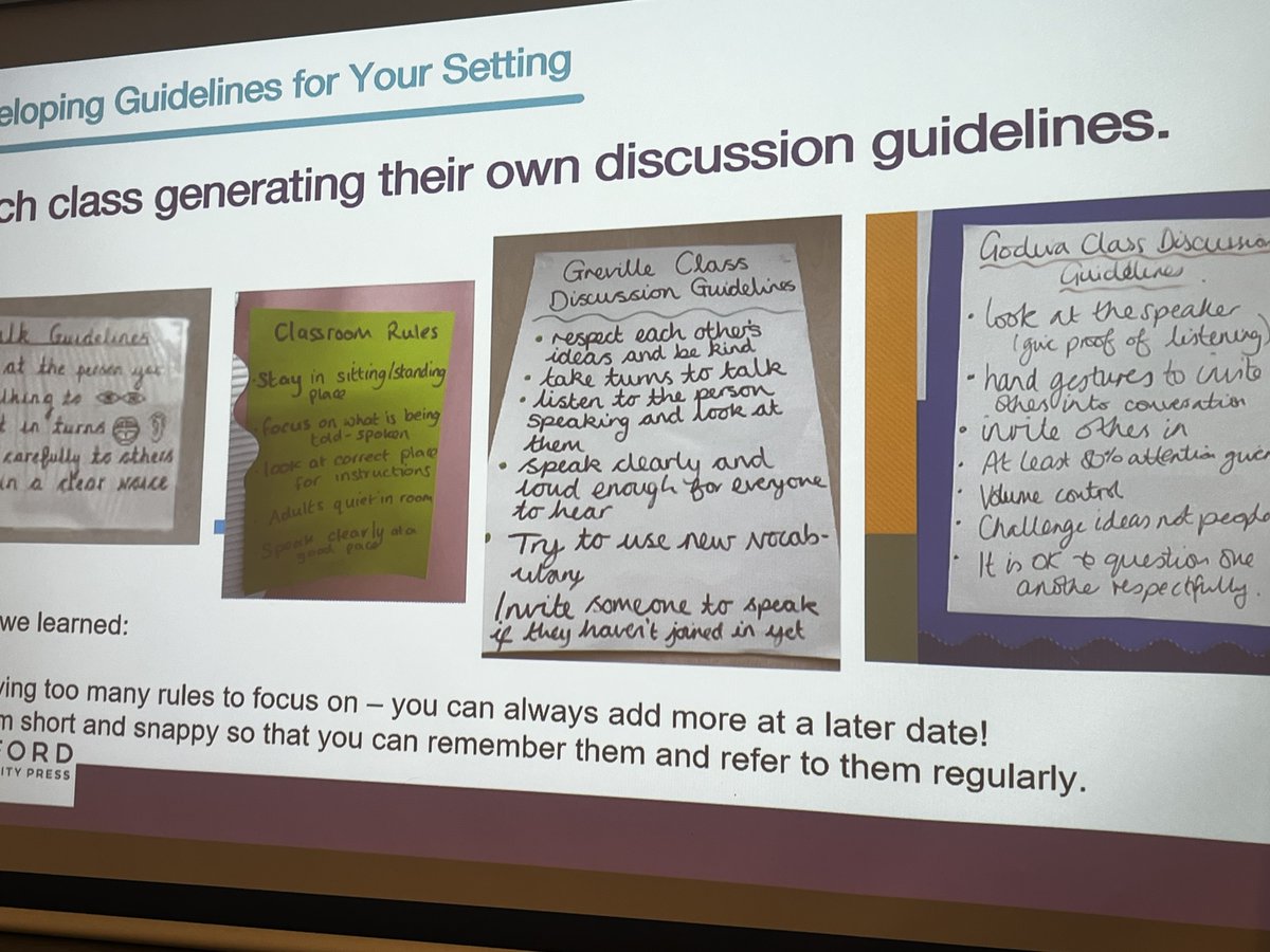 TwinklDigest's tweet photo. @voice21oracy You can generate your own discussion guidelines with the class #GOE24
Annie says:
▪️make them snappy and rememberable
▪️refer to the guidelines you make together regularly
▪️DON'T include too many rules, more can be added later https://t.co/mkJ3QLa00F