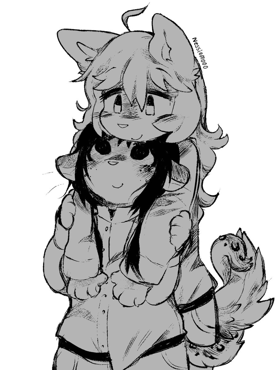 nessie๐ฎ (@nessiemooo) on Twitter photo >///< <โ me at my own drawing >///< <โ me at my own drawing
