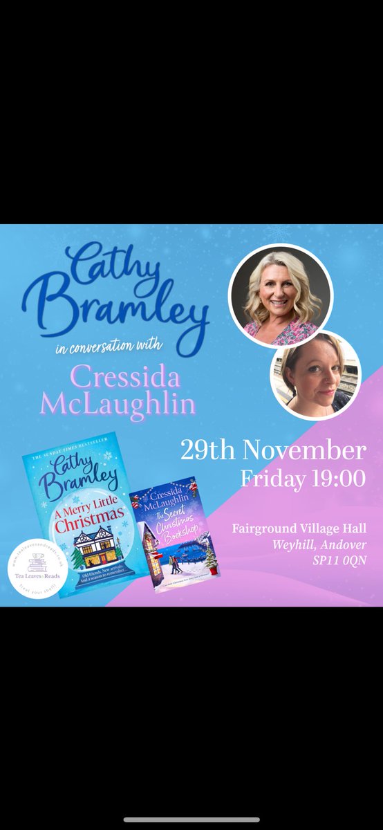Curtis Brown Books (@cbgbooks) on Twitter photo You donβt want to miss this! A special evening with <a href="/CathyBramley/">Cathy Bramley</a> and <a href="/CressMcLaughlin/">Cressida McLaughlin</a> discussing #AMerryLittleChristmas and #TheSecretChristmasBookshop. πππ
Get your tickets here: shorturl.at/YocBb You donβt want to miss this! A special evening with <a href="/CathyBramley/">Cathy Bramley</a> and <a href="/CressMcLaughlin/">Cressida McLaughlin</a> discussing #AMerryLittleChristmas and #TheSecretChristmasBookshop. πππ
Get your tickets here: shorturl.at/YocBb