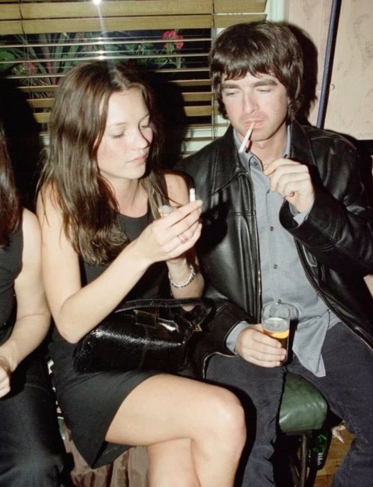 noel gallagher and kate moss in 1998