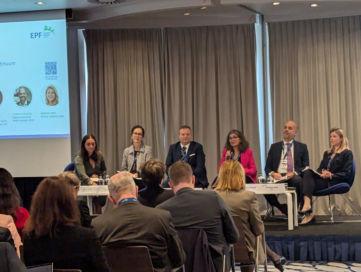 Great to have Maya Matthews <a href="/mayacmat/">Maya Matthews</a> leading on the #EUHTA dossier at <a href="/EU_Health/">EU One Health</a>. She emphasizes the value of HTA and of joint collaboration with stakeholders and patients on board.
#Vote4Patients