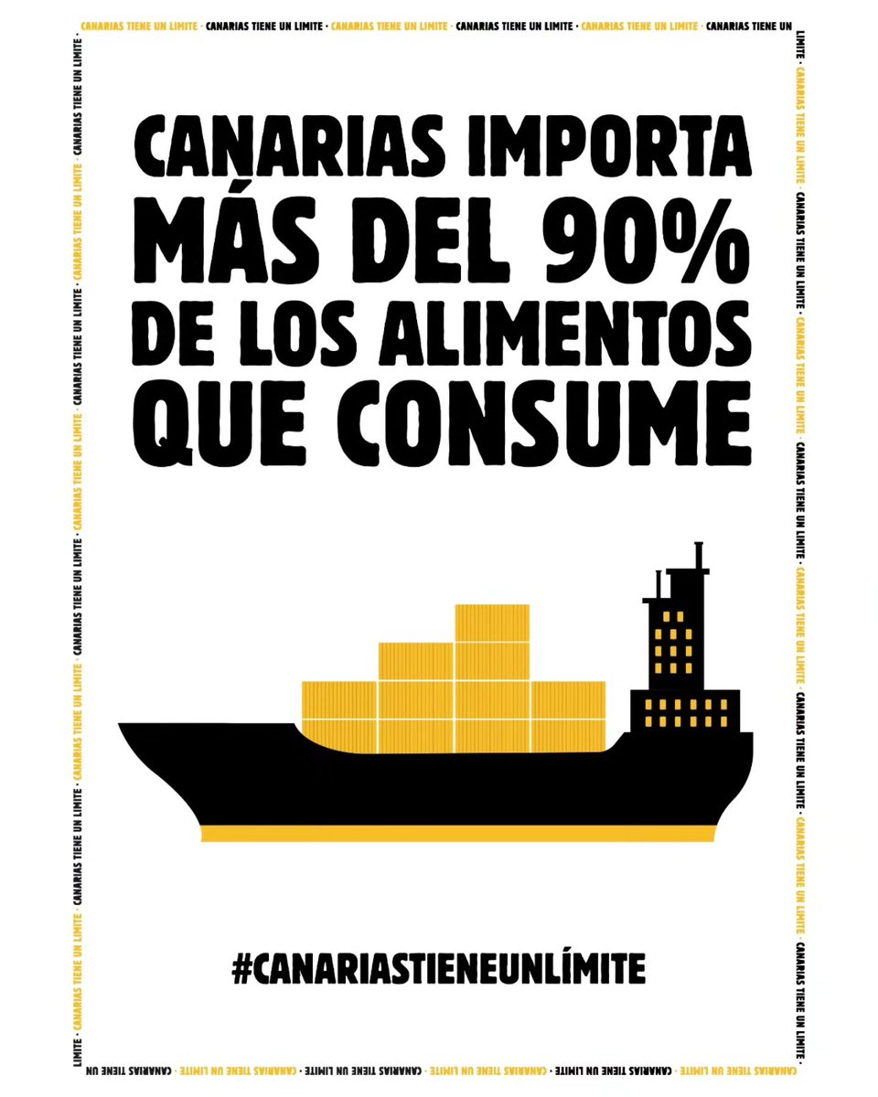 Sobran razones para salir a la calle el próximo domingo 20 de octubre 

Canarias importa más del 90% de los alimentos que consume 

#CanariasTieneUnLímite