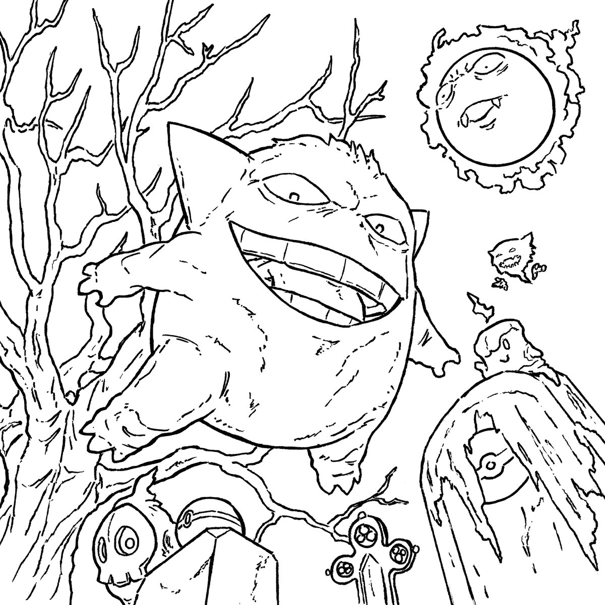 Drew up some spooky Pokémon in honor of the spookiest time of the year. The Gengar evolution line was a no-brainer for Halloween, but Duskull and Litwick were fun inclusions.