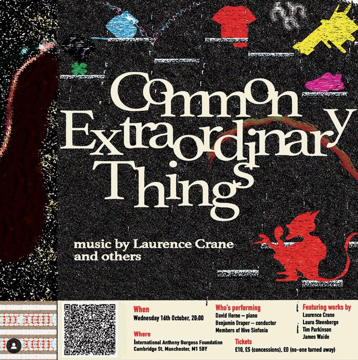 Concert tonight at <a href="/anthonyburgess/">Anthony Burgess Foundation</a> in Manchester.