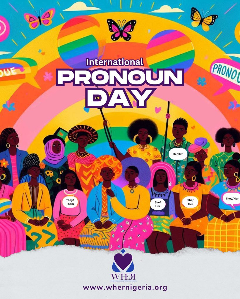 wherinitiative's tweet photo. On International Pronouns Day, let's celebrate the importance of using the correct pronouns for everyone. Respecting and affirming someone's identity is a powerful act of kindness and inclusivity. Together, we can create a world where everyone feels seen and valued. https://t.co/1o7AIQzb3W