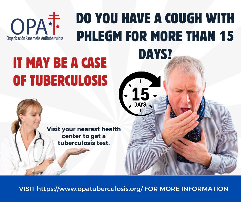 Recuerda que la #tuberculosis puede presentarse inicialmente con síntomas similares a los de un resfriado. Sin embargo, si los síntomas persisten más de 15 días, es importante considerar la posibilidad de tuberculosis y buscar atención médica.

#tos #flema #PanamaenDirecto