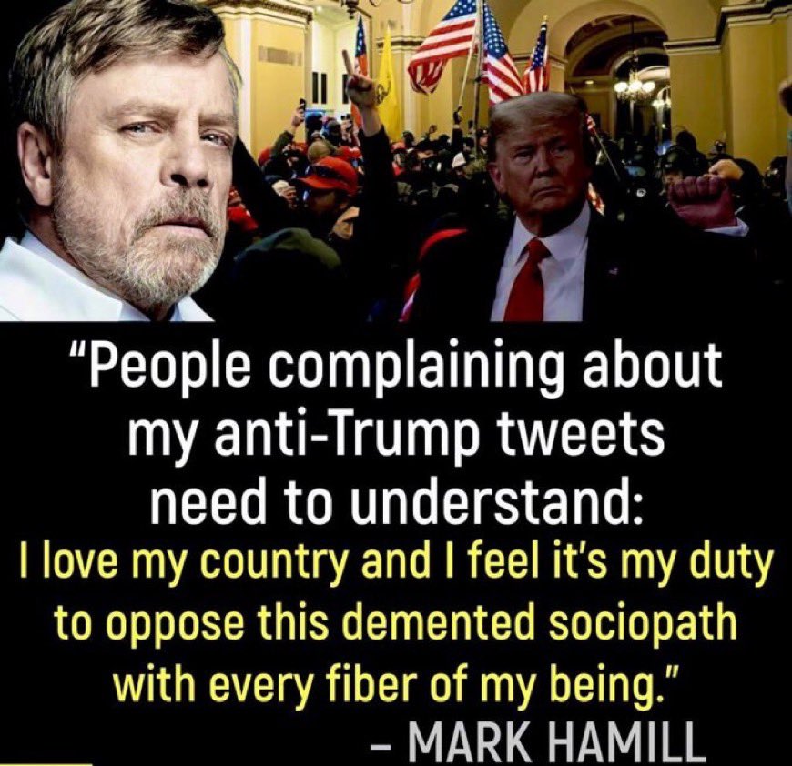 I 100% agree with Mark Hamill! Do you agree with him?  Yes or No?