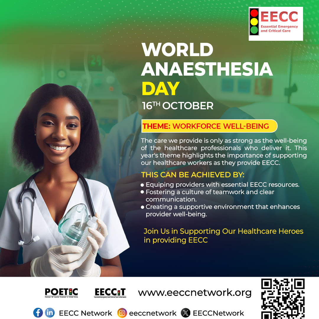 🌍💉 Today, we celebrate World Anaesthesia Day with a theme of Workforce Well-Being! 🎉
@eeccnetwork , we recognize that the care we provide is only as strong as the health and well-being of the healthcare professionals behind it.