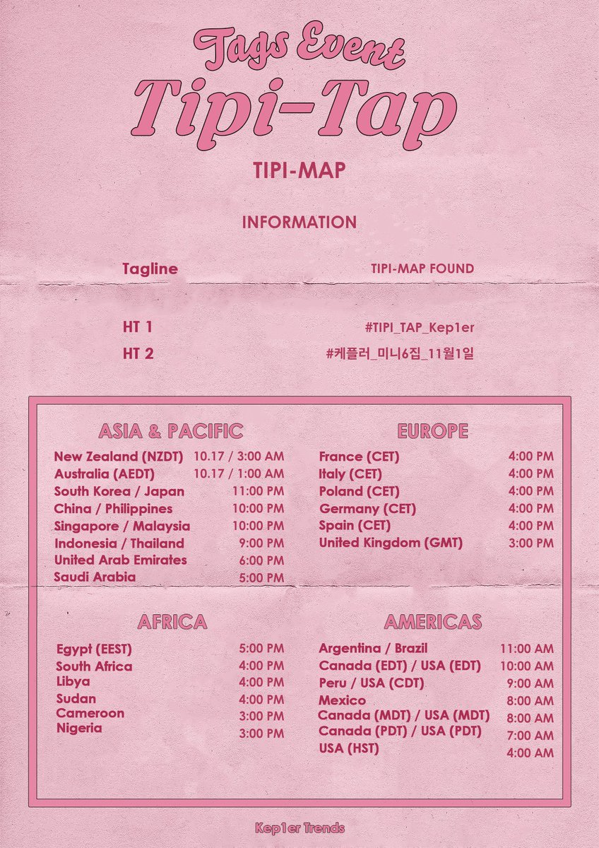 kep1er_trends's tweet photo. [📢ANNOUNCEMENT]

TIPI-MAP
Tags Event 

🏷 TIPI-MAP FOUND
#️⃣ #/TIPI_TAP_Kep1er
#️⃣ #/케플러_미니6집_11월1일

🗓️⏰ 2024.10.16 | 11:00 PM KST

#Kep1er #케플러 #ケプラー
@official_kep1er @kep1er_jp https://t.co/NWKDbjR9E5