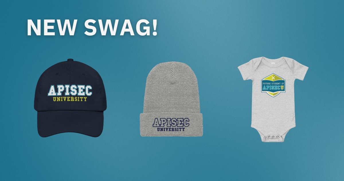 apisecu's tweet image. New swag alert!
We're ready to get the next generation of API Security experts into AU 👶
apisecuniversity.com/category/swag