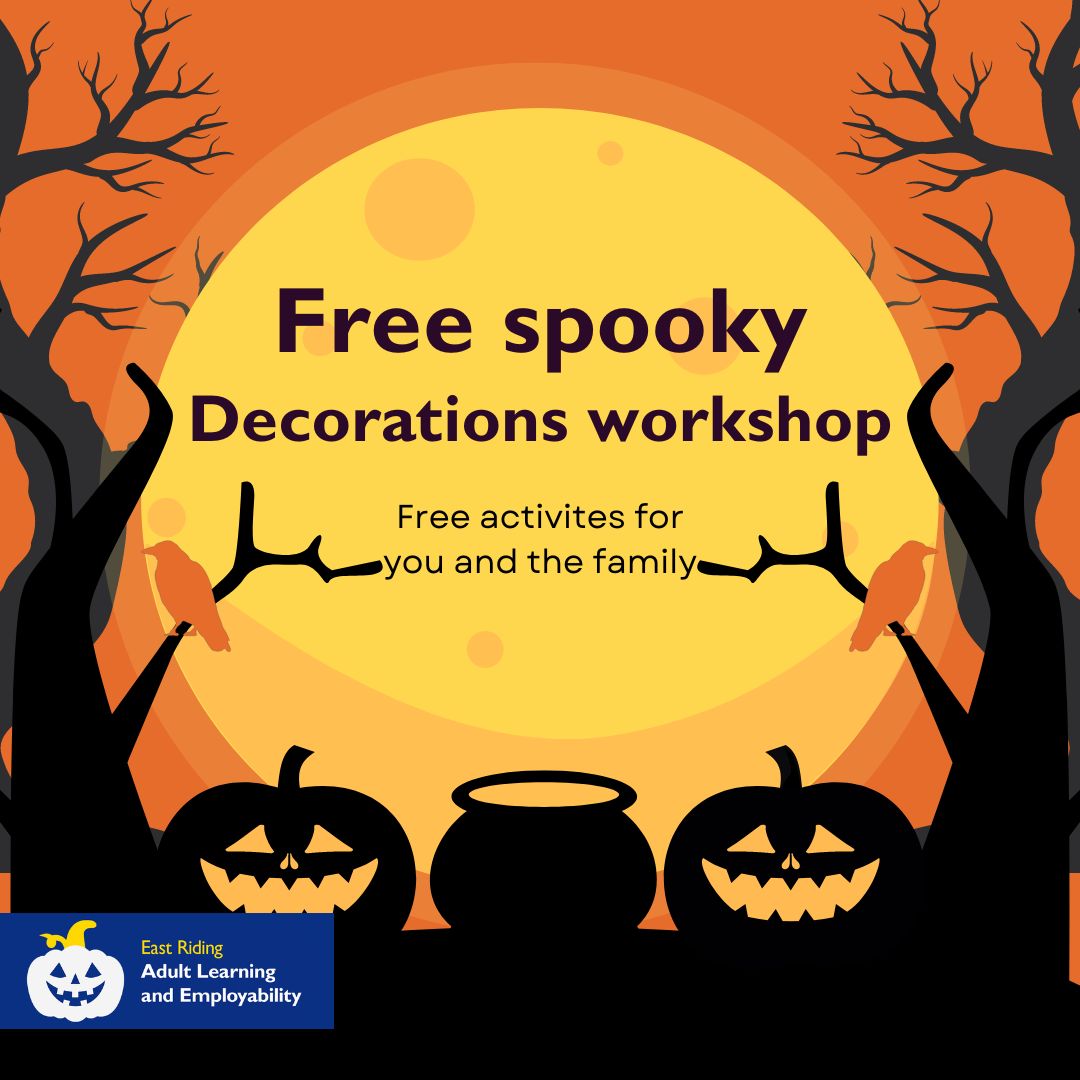 ERidingALE's tweet photo. 🎃👻 Free Spooky Decorations Workshop 👻🎃

Decorations can be expensive… But they don’t have to be. Get in the spooky spirit for Halloween! On the 30 and 31 October we’ll be hosting free Spooky Decorations Workshops.

Click here to learn more: https://t.co/LXeNf8z4XT https://t.co/Y9WxN6VyTJ