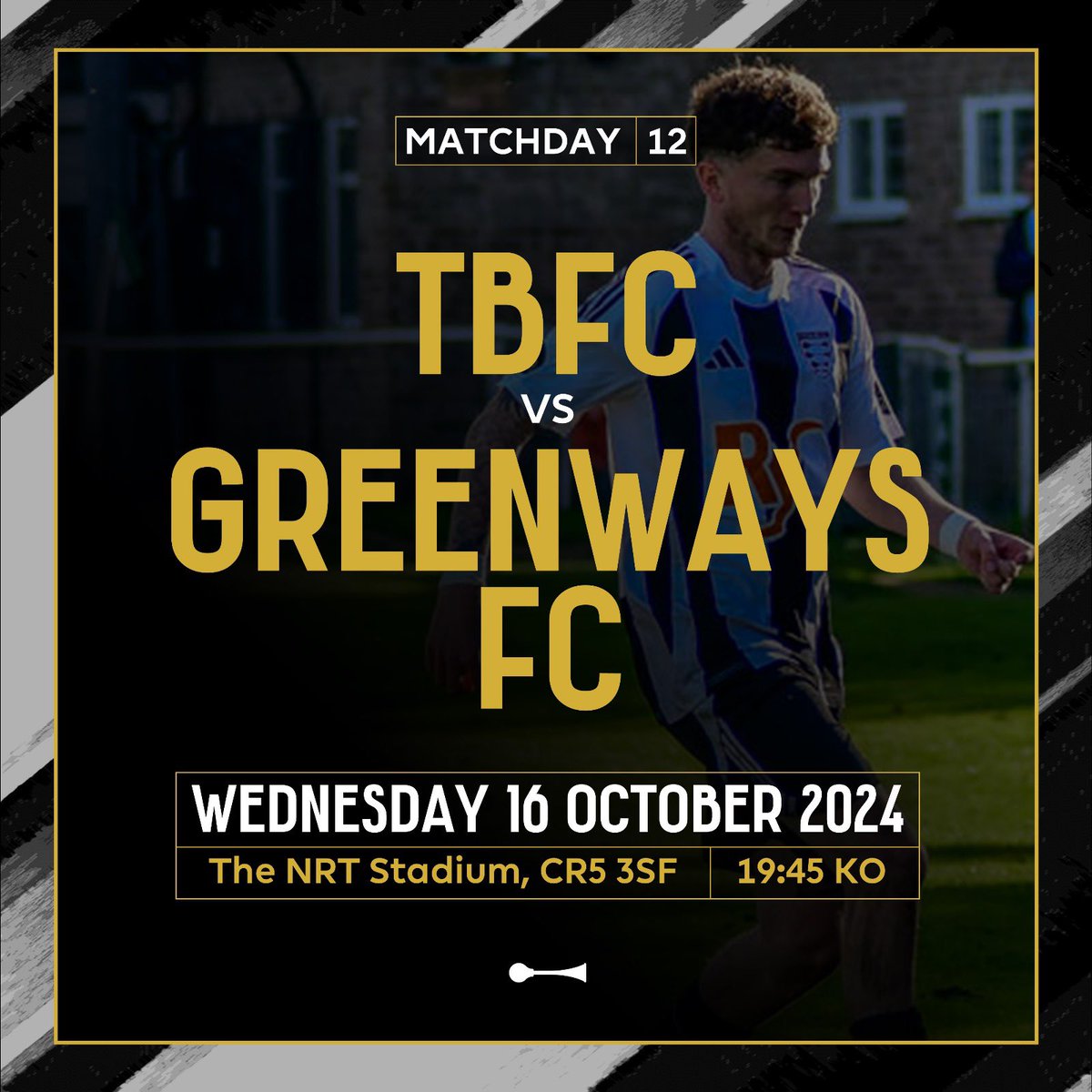 TootingBecFC's tweet photo. 𝙈𝙖𝙩𝙘𝙝𝙙𝙖𝙮 1️⃣2️⃣

🆚 @GreenwaysFC 
📅 Wednesday 16th October 2024
🏆 @SCEFLeague Challenge Cup 
📍 NRT Stadium (CR5 3SF)
🕒 7:45pm KO

#UpTheBec #TBFC https://t.co/e86zg0uv8V
