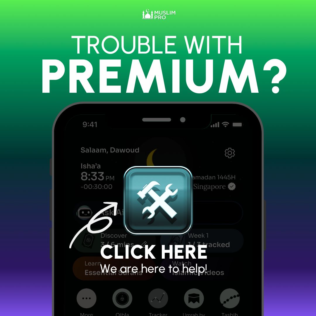 MuslimPro's tweet image. Having trouble with accessing your Premium subscription? We&apos;ve got you! Visit the link in our bio and head over to our Help Center where we provide quick solutions to help you out ☺️

#MuslimPro #PremiumSupport #HelpCenter