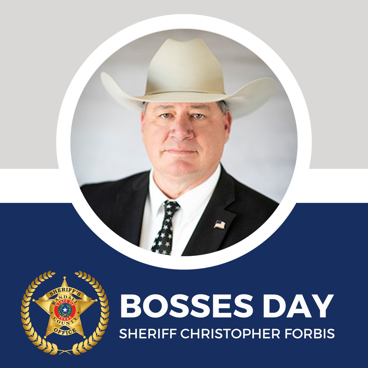 RandallCountySO's tweet photo. Happy Bosses Day, Sheriff Forbis! We are so very fortunate to have a selfless, trusted, and steadfast leader at our helm.

#bossesday #rcso #randallcounty https://t.co/H3BwFKS6BR