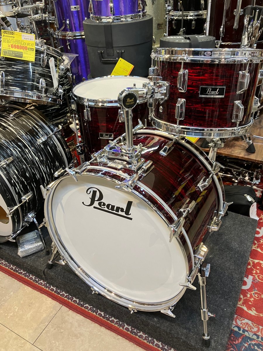 ishibashisbyw's tweet image. 【値下げしました！】パールのGAXシリーズのリカバリング3点セット。シンプルにぶっといサウンドで叩きたいならこのセット！国産時代のメイプルファイバーは当時プロも挙って使用していた名器。3点でもその実力を存分にお楽しみ頂けます、おススメドラムセット！！　#PEARL #ドラムセット