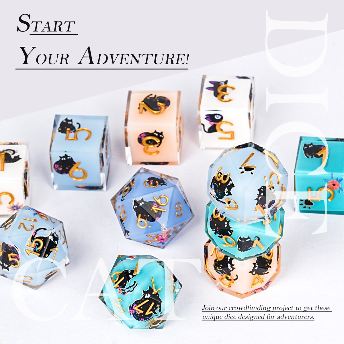gbtdice's tweet photo. Today I'm going to plant a super cool crowdfunding new product -- DND Resin Dice Set: Cat Legend 🐱
https://t.co/ny1y8kgLjl
#dice #dicemaker #aussiedicemakers #resindice #handmadedice #diceset #d20 https://t.co/nh7ZR9jyuS