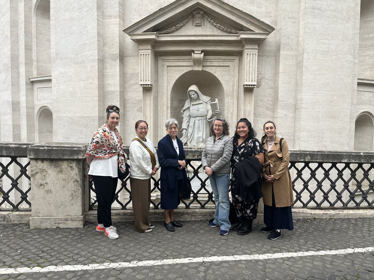 At the St Raphaela statue at the Vatican Gardens.