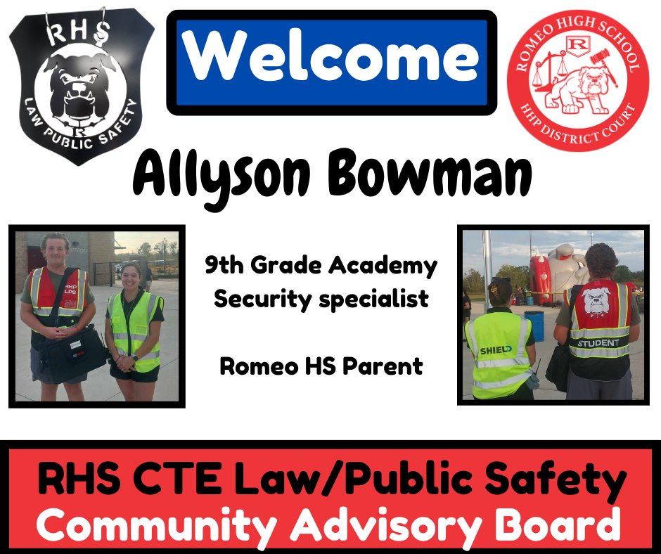 And the Community support continues to roll in for my Romeo HS Law/Public Safety program. Grateful to have these additions to our Team!!