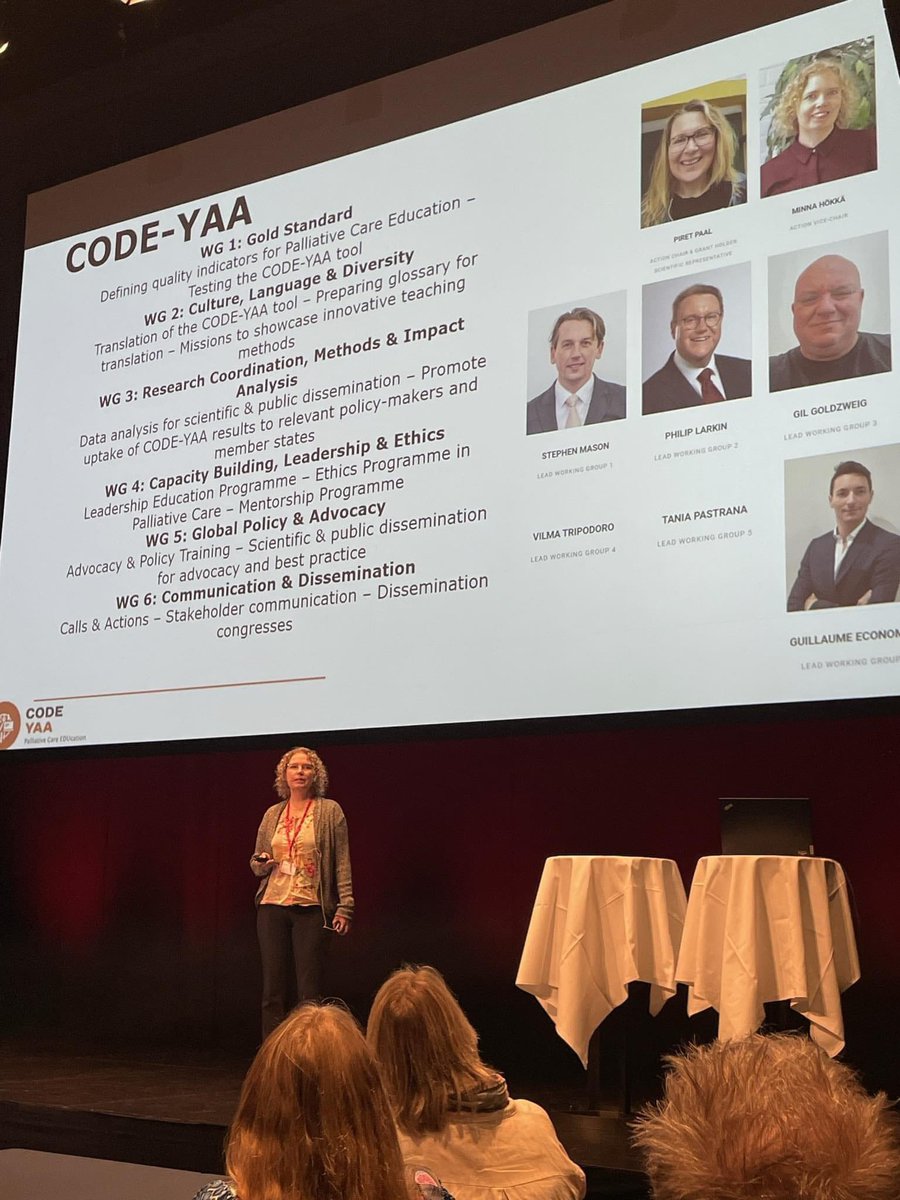 🌟 Our Vice Chair, Minna Hökka, speaking at the Danish Palliative Care Nurses' Day about our CODE-YAA Palliative Care Education COST Action 🌟