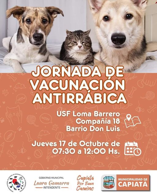¡Los esperamos con sus mascotas este jueves 17/10 por Loma Barrero!   

#CapiatáPorBuenCamino #LauraGamarraIntendente