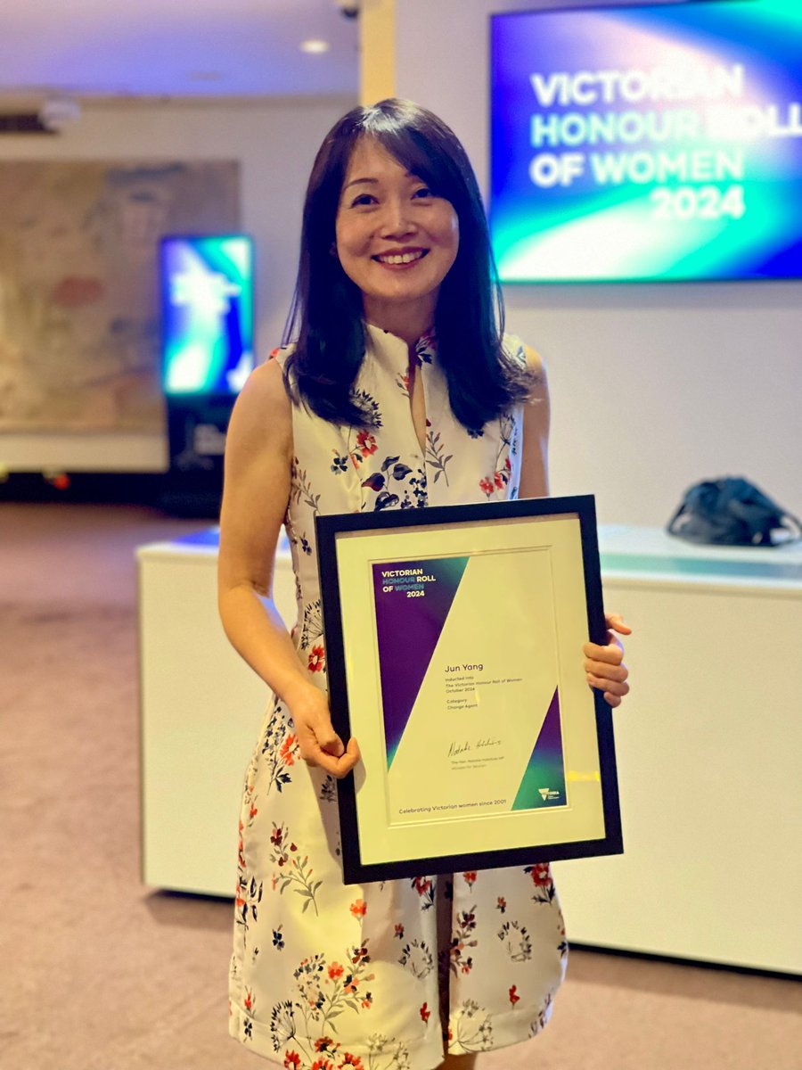 Jun Yang (@drjunyang) on Twitter photo Grateful to be inducted into the Vic Honour Roll of Women as a Change Agent, together with my inspirational friend <a href="/DrAdaCheungAU/">A/Prof Ada Cheung (she/her)</a>. #CelebrateVicWomen #HonourHer
For me, this award is also for my supportive family & superb team <a href="/Hudson_Research/">Hudson Institute of Medical Research</a> <a href="/SCSMonash/">Monash University School of Clinical Sciences</a> <a href="/MonashHealth/">Monash Health</a> Grateful to be inducted into the Vic Honour Roll of Women as a Change Agent, together with my inspirational friend <a href="/DrAdaCheungAU/">A/Prof Ada Cheung (she/her)</a>. #CelebrateVicWomen #HonourHer
For me, this award is also for my supportive family & superb team <a href="/Hudson_Research/">Hudson Institute of Medical Research</a> <a href="/SCSMonash/">Monash University School of Clinical Sciences</a> <a href="/MonashHealth/">Monash Health</a>
