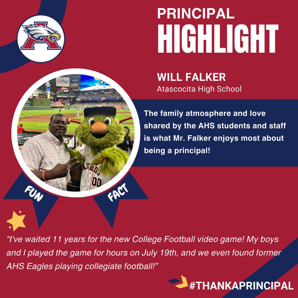 Humble ISD (@humbleisd) on Twitter photo 🌟PRINCIPAL HIGHLIGHT🌟The family atmosphere and love shared by the <a href="/HumbleISD_AHS/">The Atascocita HS</a> students and staff is what Mr. Falker enjoys most about being a principal! Thank You for serving the Eagle family!🦅#NationalPrincipalsMonth #ThankAPrincipal
#ShineOn💫 🌟PRINCIPAL HIGHLIGHT🌟The family atmosphere and love shared by the <a href="/HumbleISD_AHS/">The Atascocita HS</a> students and staff is what Mr. Falker enjoys most about being a principal! Thank You for serving the Eagle family!🦅#NationalPrincipalsMonth #ThankAPrincipal
#ShineOn💫
