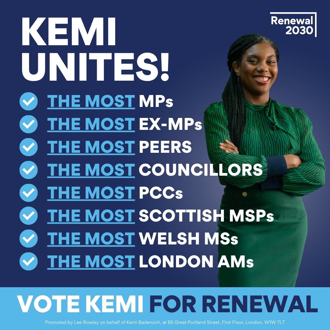 KemiBadenoch's tweet image. #VoteKemi for Renewal!