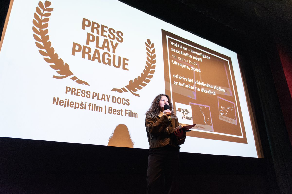Congratulations to He Came Back: Investigating Sexual Violence as War Crimes, by <a href="/KyivIndependent/">The Kyiv Independent</a>’s Vitalij Havura, Max Jakobčuk, and Olesia Bida, for winning Best Film in the Press Play Docs competition. Watch the doc here: kyivindependent.com/he-came-back/