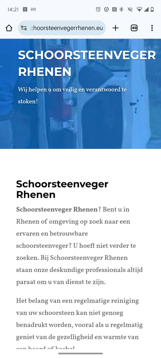 TharusThijs's tweet image. Als je Googlet op "schoorsteenveger &lt;plaatsnaam&gt;" vind je waarschijnlijk www.schoorsteenveger&lt;plaatsnaam&gt;. eu
Je kan gewoon voor elke plaatsnaam dezelfde automatisch gegenereerde site vinden. Denk je een lokale ondernemer te hebben, zijn het gewoon sketchy landelijke beunhazen.
