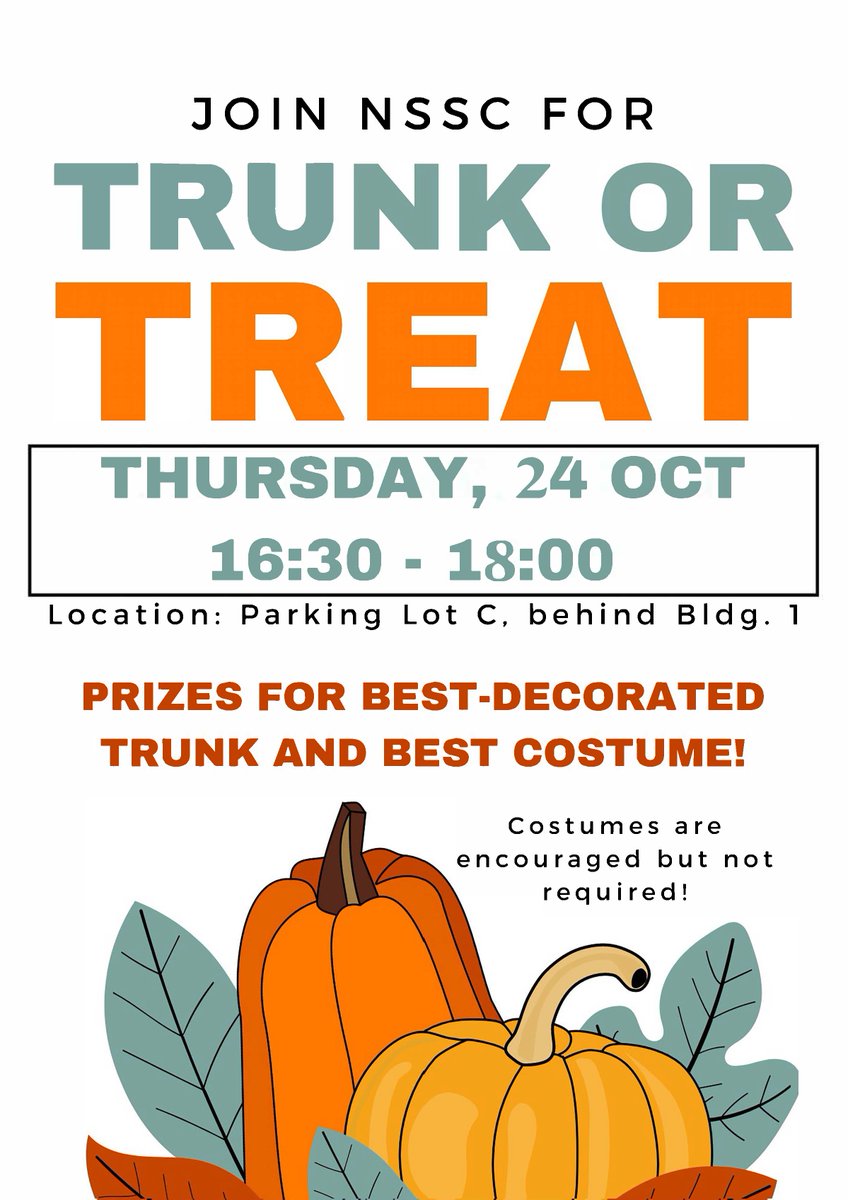 Remember to join us next week for the NSSC Trunk or Treat from 4:30 - 6 p.m. on Thursday Oct. 24. Prizes will be presented for best decorated trunk and costume! #naticksoldiersystemscenter