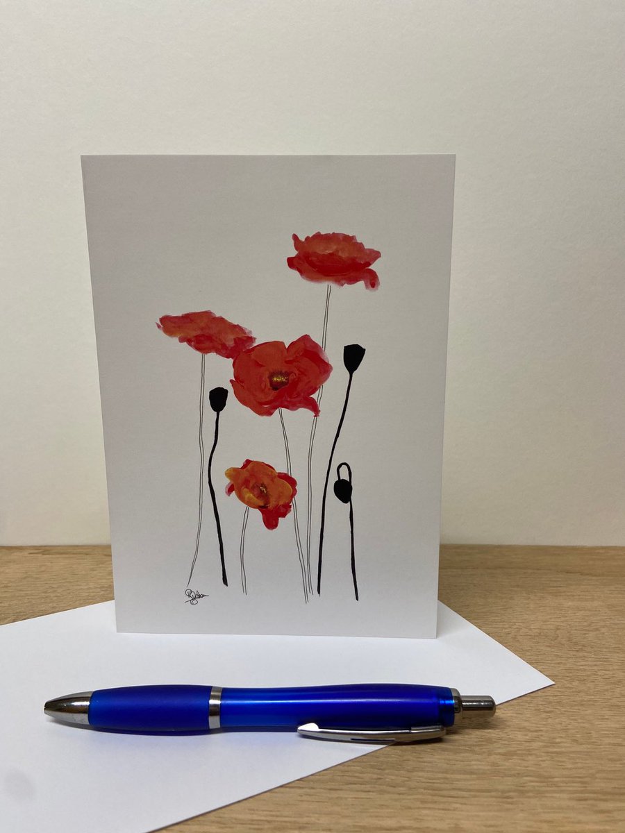 granvillestudio's tweet photo. Poppy Wild Flower Greeting Card (Blank inside) only £2,50  https://t.co/Vnqntjh7Mf
All the  artwork used is produced by myself 
#mhhsbd #Etsy https://t.co/G4FAm82NwU
