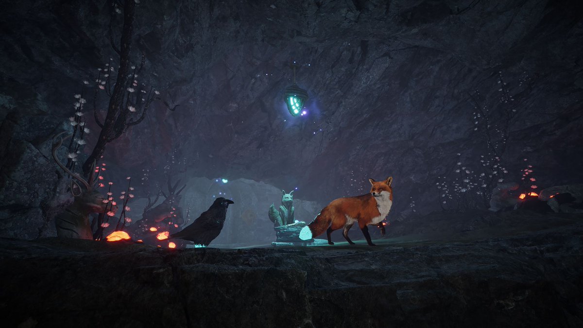 PlaySOTN's tweet photo. Legend speaks of an era of suffering, when the skies are red and the spirits rage. Yet within those tales lies a glimmer of hope, foretelling the return of aurora. Shall I live to witness the foxes' paint the sky once more? -Feon 

#FoxTribe #SpiritoftheNorth2 #infusestudio #🦊 #Revontulet #FoxFire #FurAndFeather

🦊Wishlist now
https://t.co/2KuZo41t22