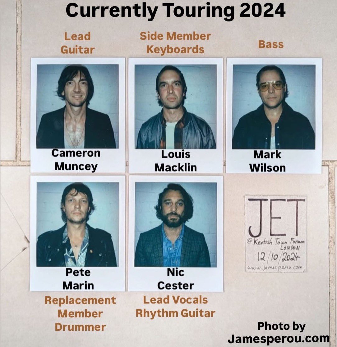 Jet_The_Band's tweet photo. Jet 20 years of Get Born tour. Current band members touring 2024.
Photo posted with permission of https://t.co/X2hzA5KIMX #jettheband #doyoujetthishard #jethead #jetgroupie https://t.co/51jfyIwEf7