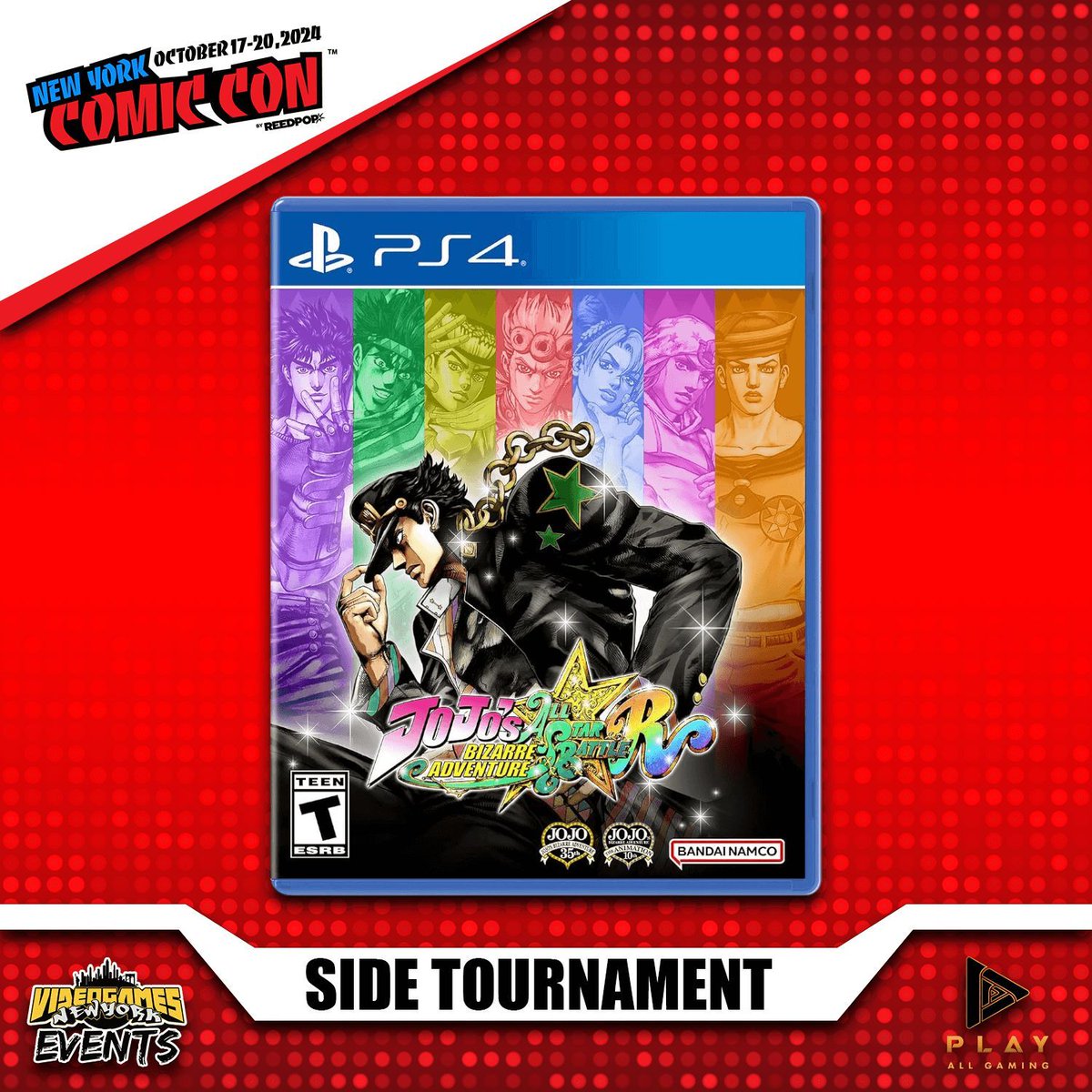 VideoGamesNYC's tweet photo. We're ending #NYCC weekend with these two side tournaments happening on Sunday (10/20):

1PM - Gundam Endless Duel (SNES/S.Famicom via ARCADE)

4PM - JoJo's Bizarre Adventure All Star Battle R (PS4)

@VGNYevents @PlayAllgaming @NY_Comic_Con #NYCFGC #FGC #MechaFGC #GundamFGC #JoJo https://t.co/syozMj56kz