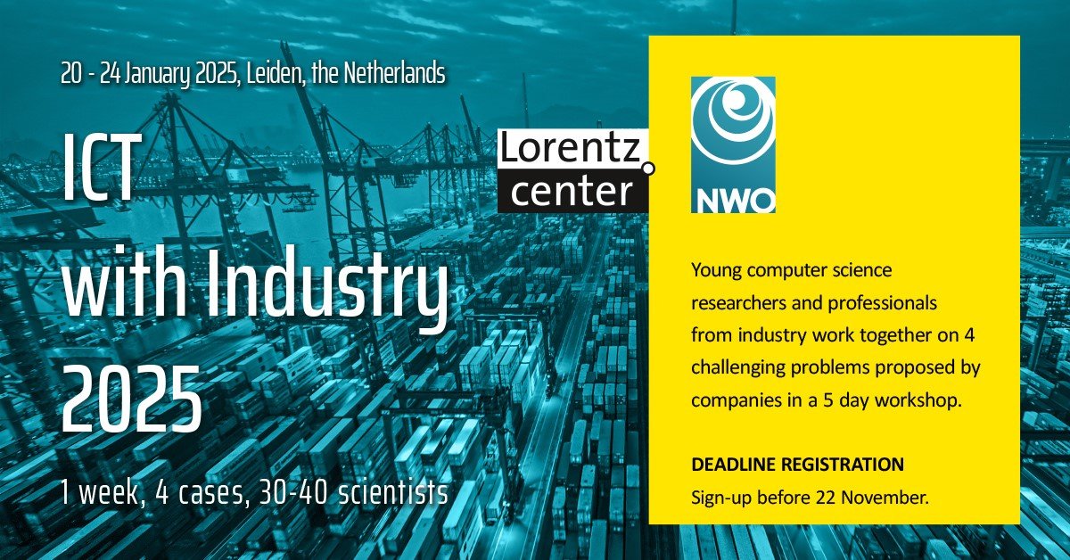 VERSEN (@versen_nl) on Twitter photo Do you do research in Software Engineering? Then consider joining the ICT with Industry 2025 workshop! Work on real-world cases with industry partners, including <a href="/Alliander/">Alliander</a>, <a href="/contractuo/">contractuo</a> and <a href="/ingnl/">ING Nederland</a>
Apply by Nov 22 here: lorentzcenter.nl/ictwi2025
<a href="/lorentzcenter/">Lorentz Center</a> #SoftwareEngineering Do you do research in Software Engineering? Then consider joining the ICT with Industry 2025 workshop! Work on real-world cases with industry partners, including <a href="/Alliander/">Alliander</a>, <a href="/contractuo/">contractuo</a> and <a href="/ingnl/">ING Nederland</a>
Apply by Nov 22 here: lorentzcenter.nl/ictwi2025
<a href="/lorentzcenter/">Lorentz Center</a> #SoftwareEngineering