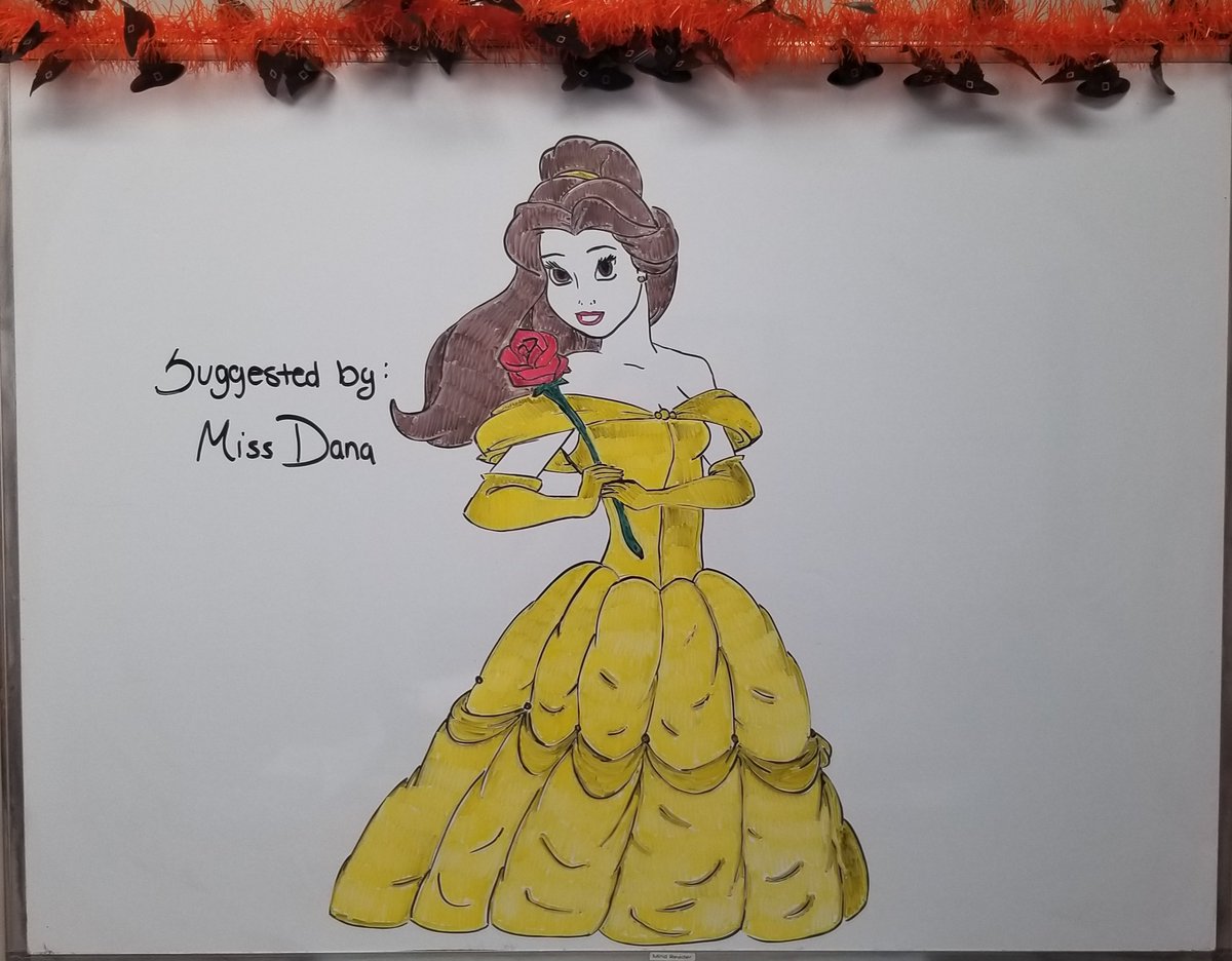 It's been a while but we're back! Todays drawing is a long awaited suggestion, Belle from Beauty and the Beast!
I'll be doing more of the suggestions until the last week of October, I have A LOT, then back to Halloween drawings!
#whiteboardart