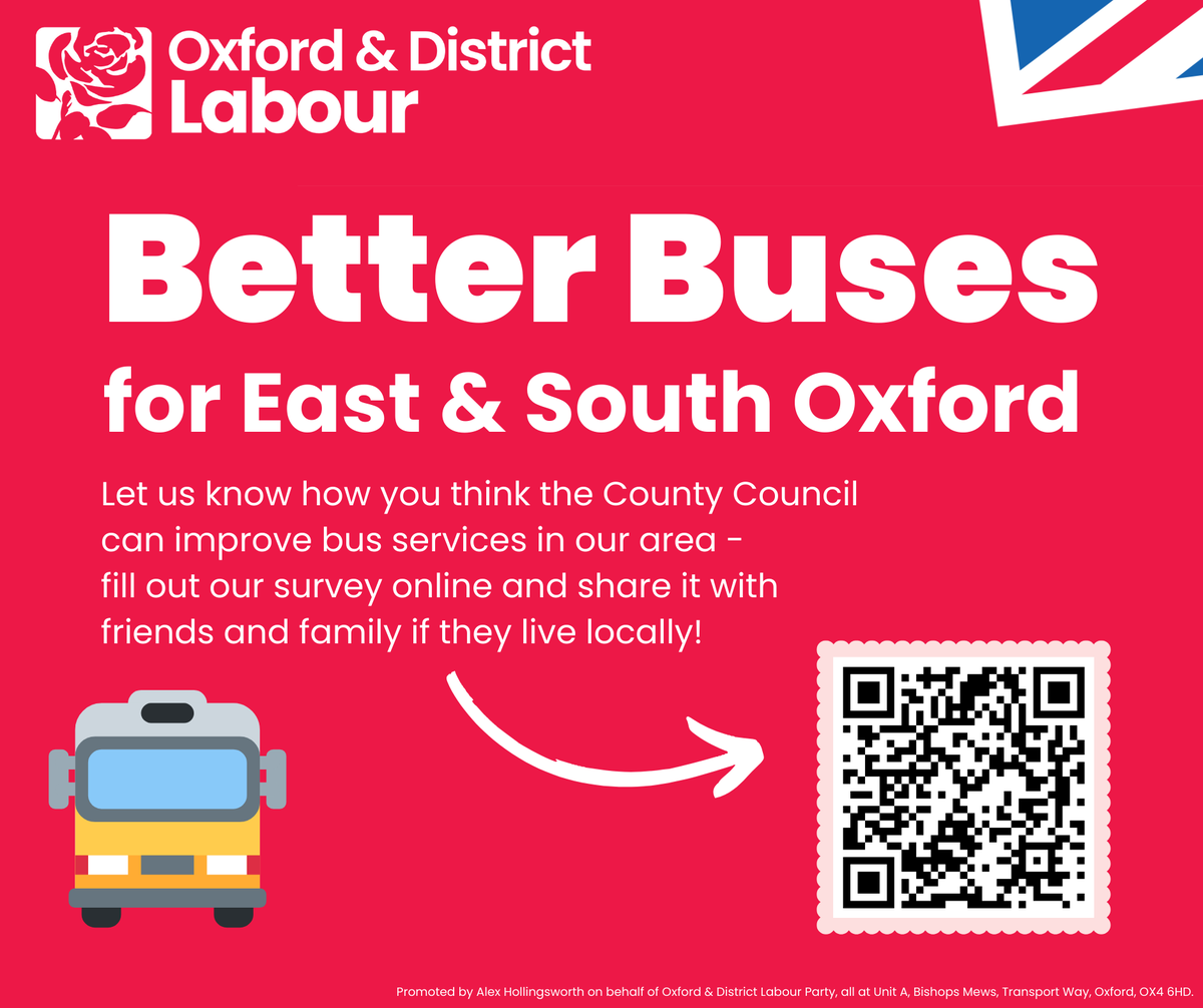 Oxford_Labour's tweet image. Our Better Buses survey is up and running from TODAY! 

We want to hear your views on services across East &amp;amp; South Oxford so that your Labour County Councillors can campaign for improvements🚍

Read more here: oxfordlabour.org.uk/oxford-labour-…