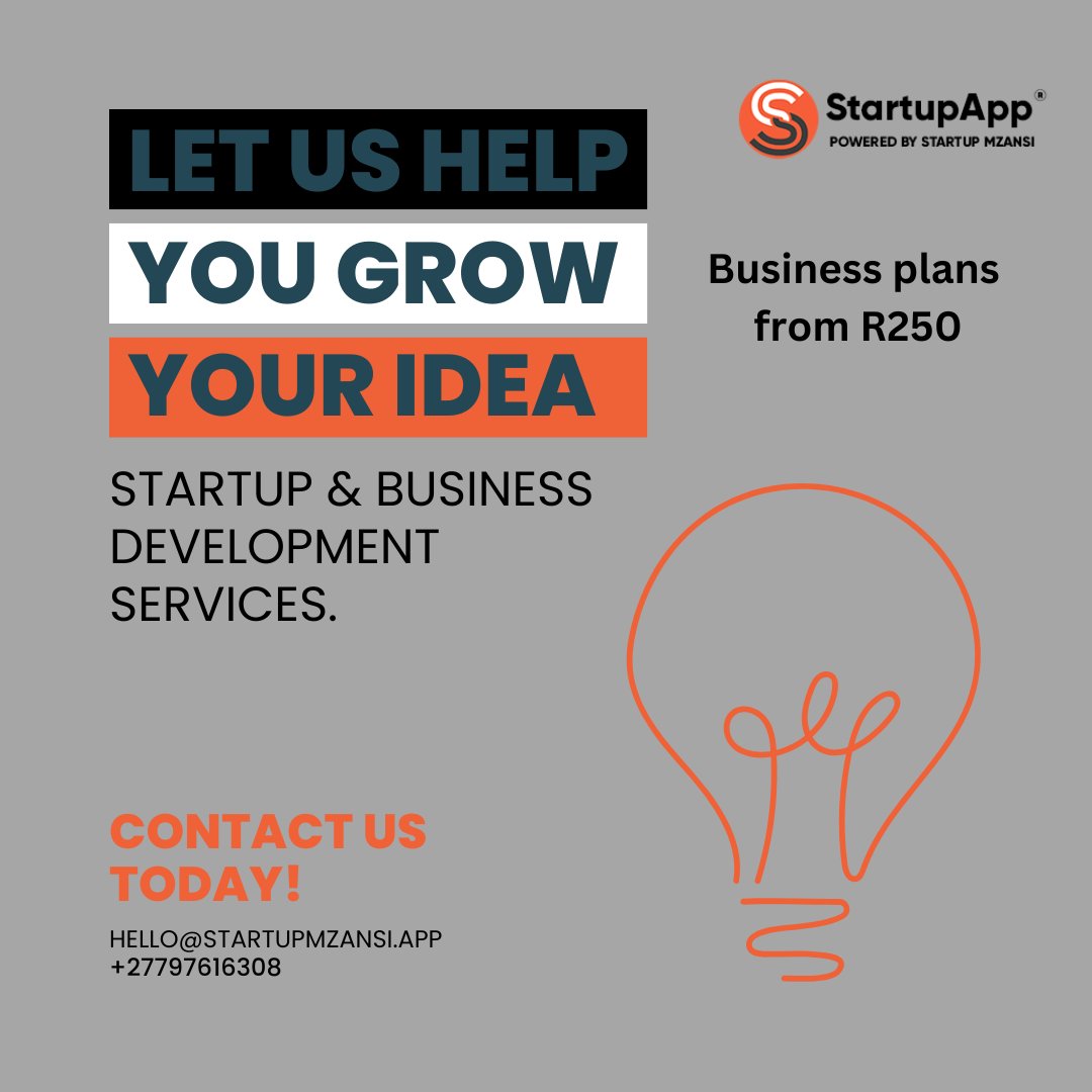 startupmzansi's tweet photo. Build Your Business Plan in Minutes!

We’re thrilled to introduce our all-in-one business tool designed for early-stage entrepreneurs! Our new module allows you to create a complete business plan in just minutes and for a limited time you can test and keep your plan for only R250 https://t.co/d2hCTjBhyz