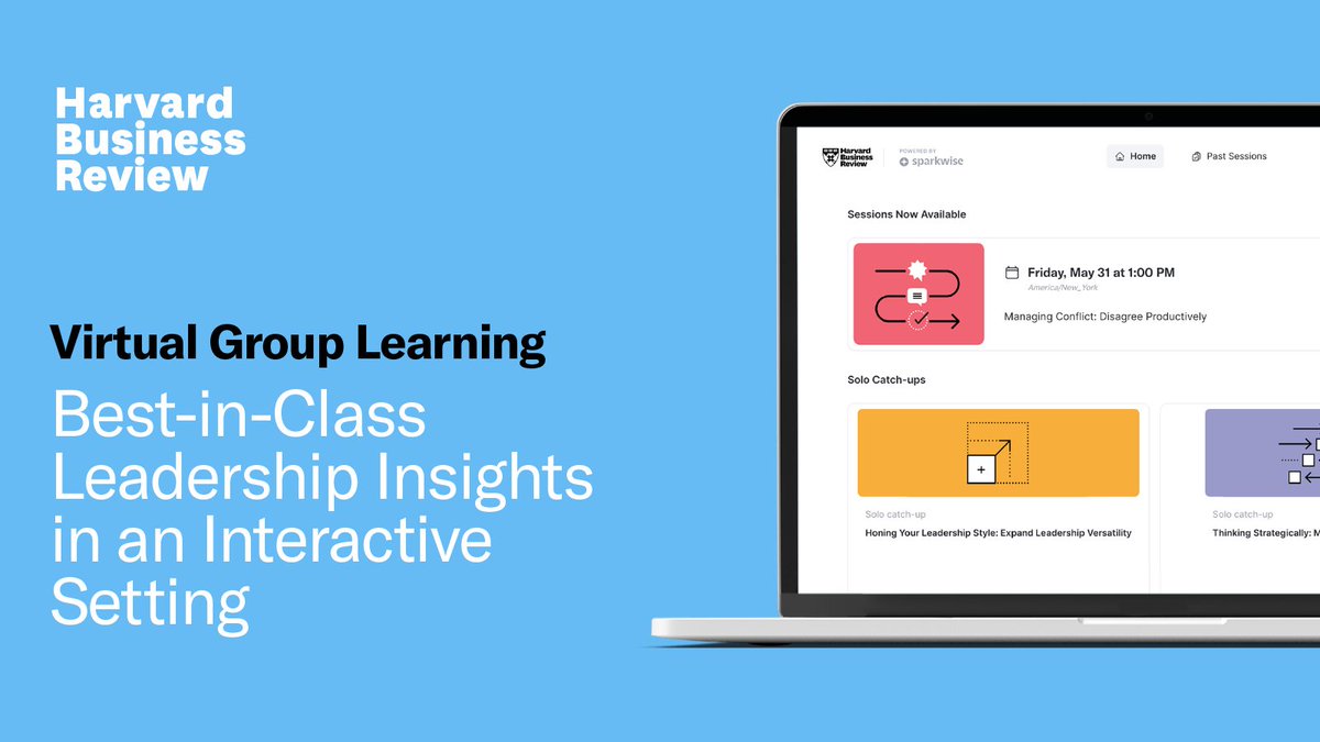 HarvardBiz's tweet photo. Elevate your team's leadership potential in an interactive environment with HBR's Virtual Group Learning Sessions. Experience transformative growth and unparalleled engagement that will empower your team to lead with confidence and innovation. Learn more. 
https://t.co/xSy7FBhViG https://t.co/dTAMGSZjkR