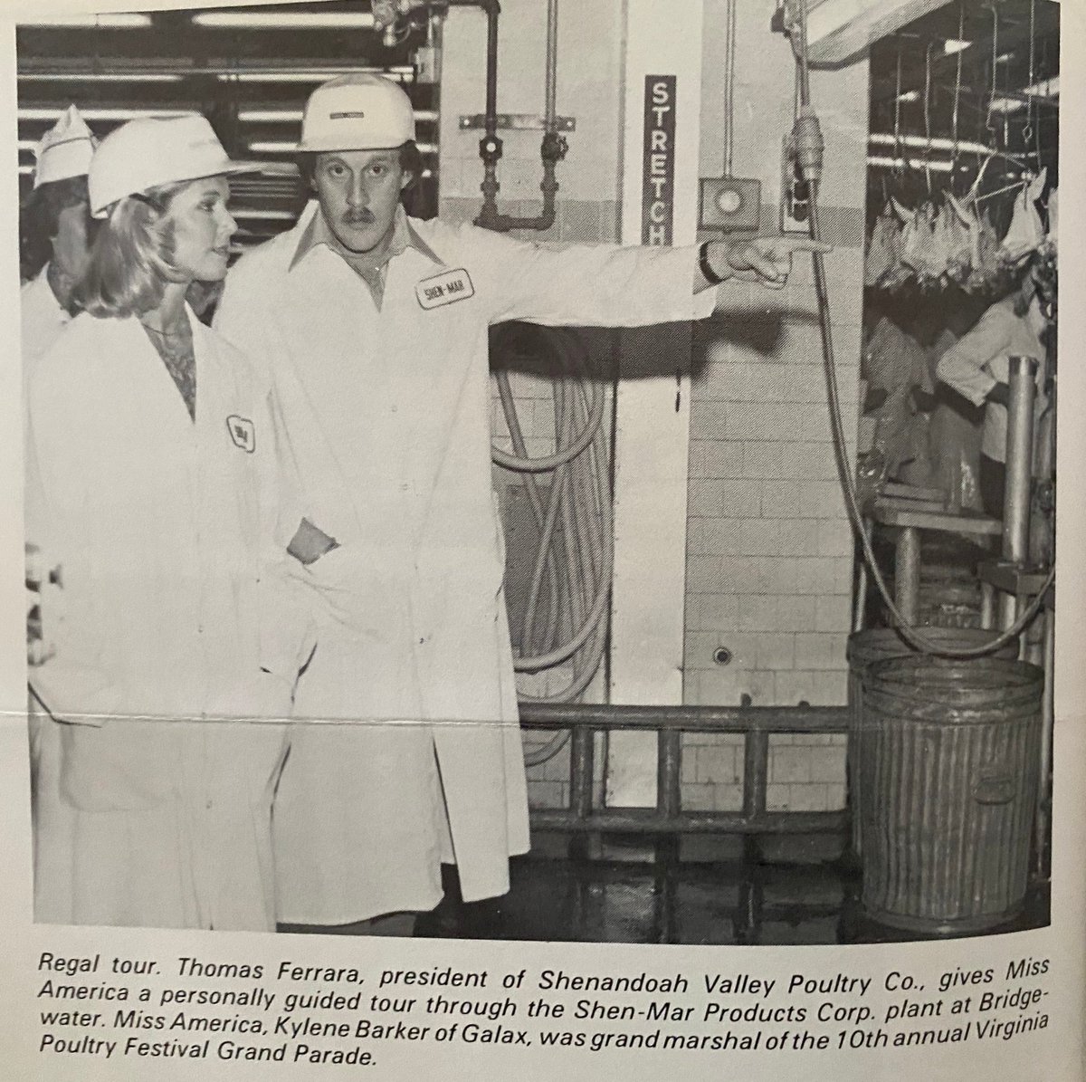 TBT 1978- Miss America gets a tour of the Shen-Mar plant in Bridgewater!