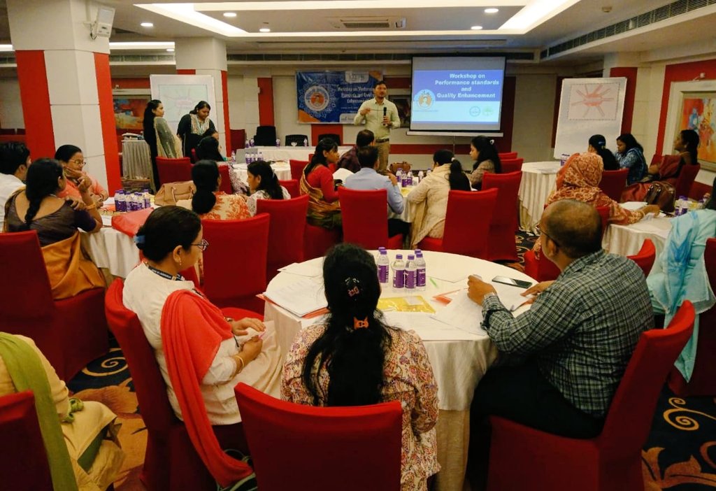 Bnrc_official's tweet photo. "Day 2 of the #PerformanceStandards &amp; #QualityEnhancement Workshop under #MissionUnnayan, Bihar! The discussions continue with even greater focus on setting new benchmarks for excellence in healthcare. Together, we're building a brighter future for nursing in the state. 💪 https://t.co/9Dmn6qaXH6