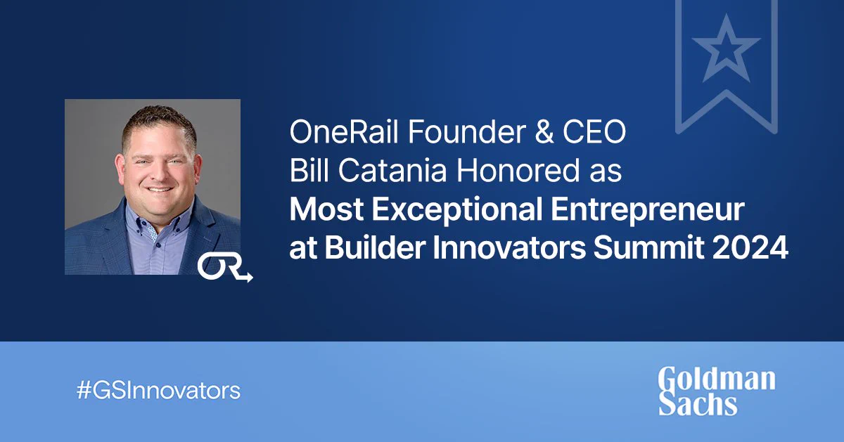 OneRail Founder & CEO Bill Catania Honored as Most Exceptional Entrepreneur at Builder Innovators Summit 2024 Goldman Sachs