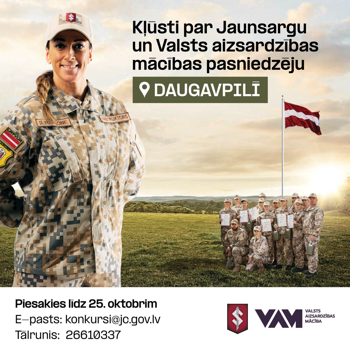 Jaunsardzes centrs izsludina atklātu konkursu uz jaunsargu instruktora amatu Daugavpilī uz nenoteiktu laiku.  

Uzzini vairāk 👉 cutt.ly/EeSgAHhe

#TeIrDarbs